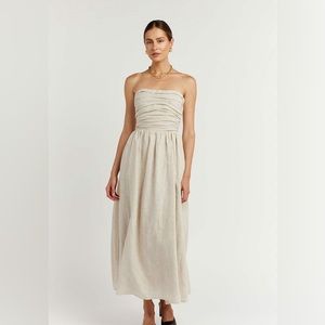 DISSH LEXI LINEN DRESS, NATURAL, 8